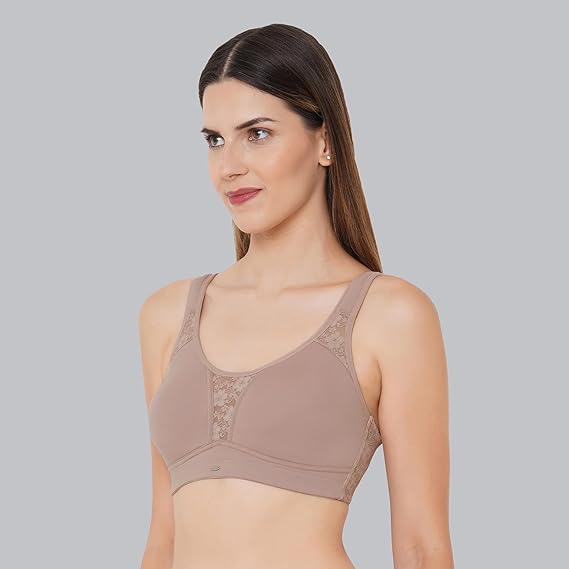 SOIE Stretch Cotton Minimizer Bra – Women’s Full Coverage, Non-Padded